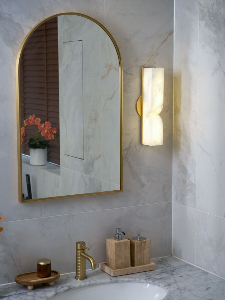 Alabaster Stone LED Plug-In Wall Sconce