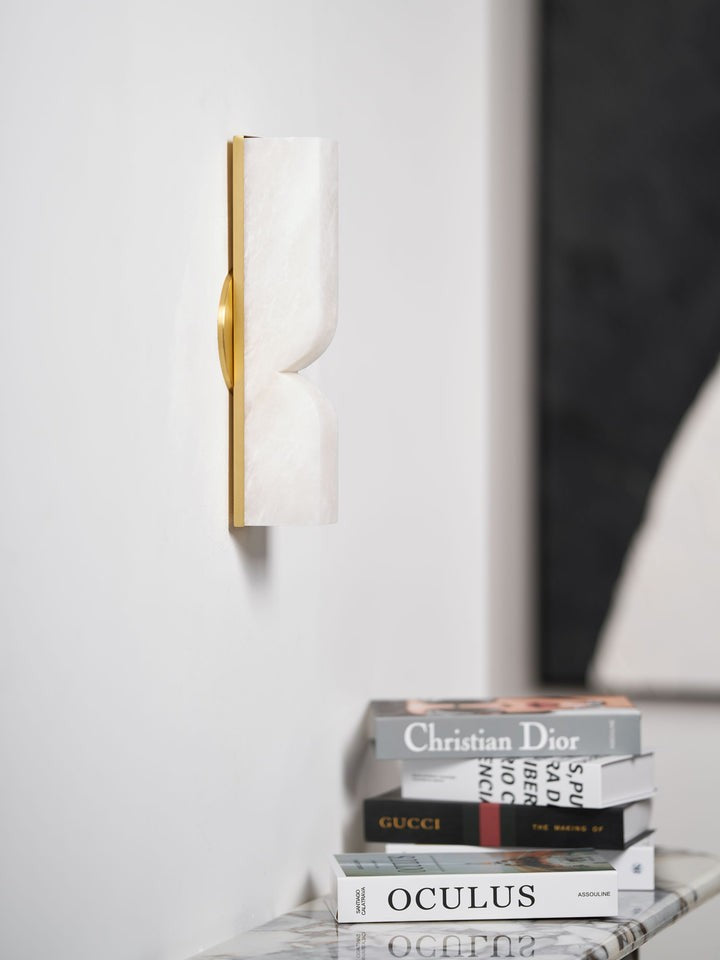 Alabaster Stone LED Plug-In Wall Sconce