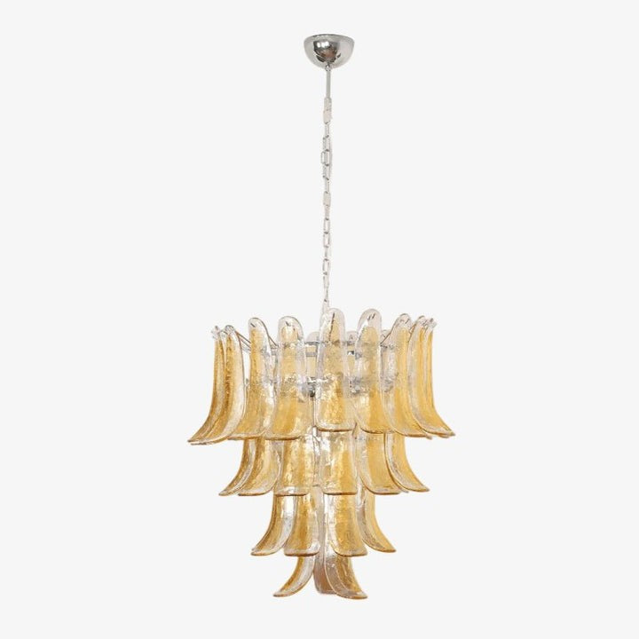 Amber Lily Tiered Glass Chandelier