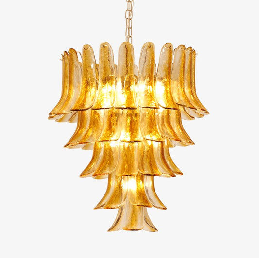 Amber Lily Tiered Glass Chandelier