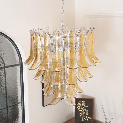 Amber Lily Tiered Glass Chandelier