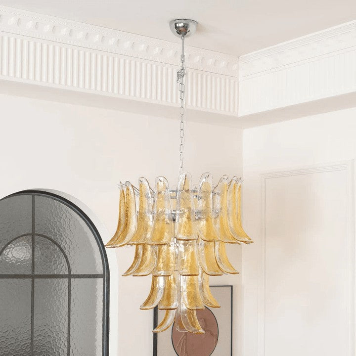 Amber Lily Tiered Glass Chandelier