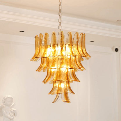 Amber Lily Tiered Glass Chandelier