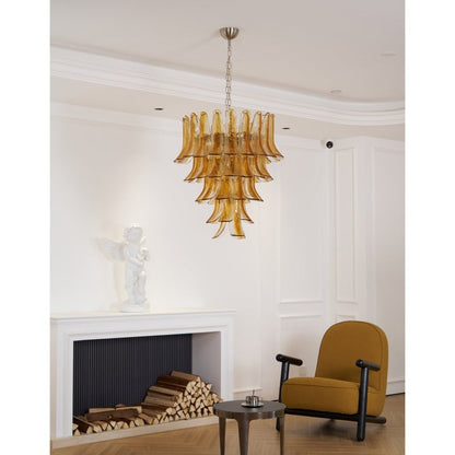 Amber Lily Tiered Glass Chandelier