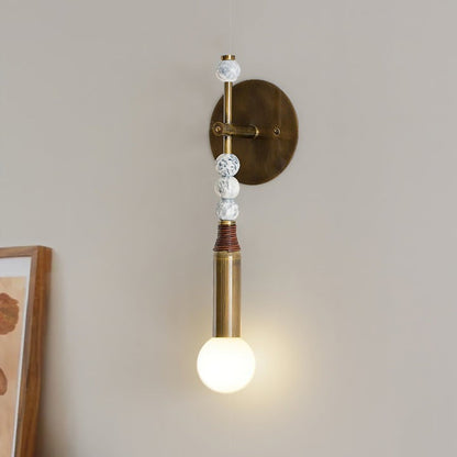 Ancient Persepolis Marble & Brass Wall Sconce