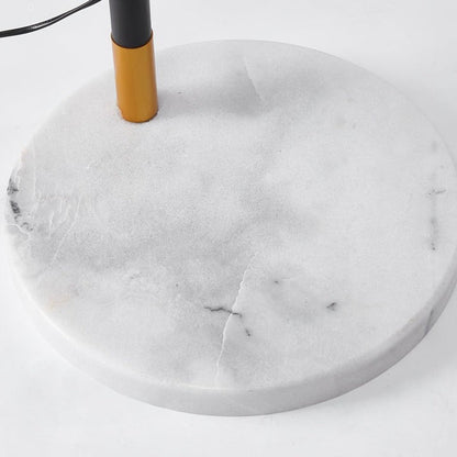Angled Linen Shade Floor Lamp with Marble Base