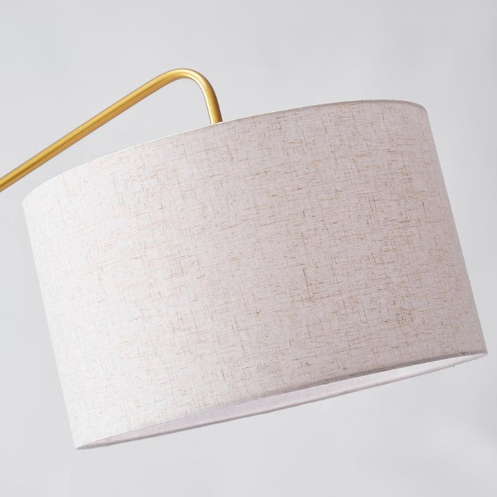 Angled Linen Shade Floor Lamp with Marble Base