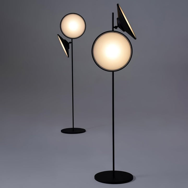Antique Black Frosted Glass Floor Lamp