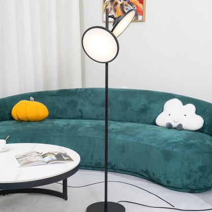 Antique Black Frosted Glass Floor Lamp