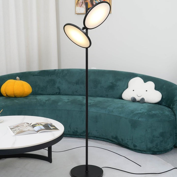 Antique Black Frosted Glass Floor Lamp