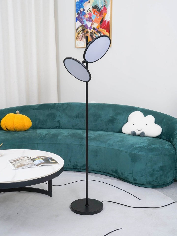 Antique Black Frosted Glass Floor Lamp