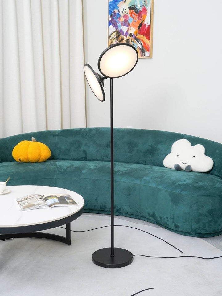 Antique Black Frosted Glass Floor Lamp