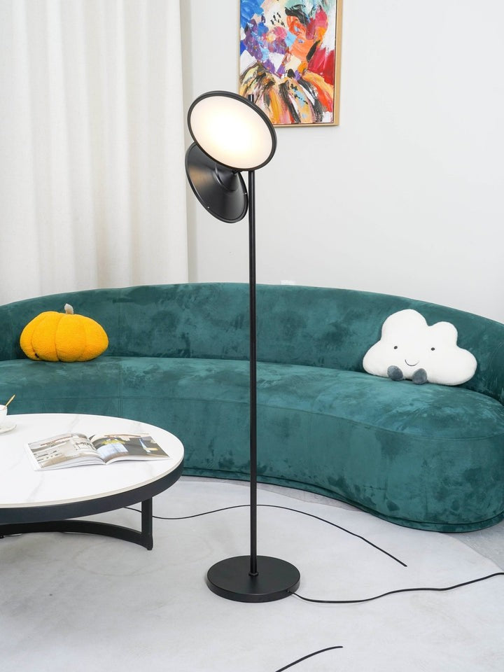Antique Black Frosted Glass Floor Lamp
