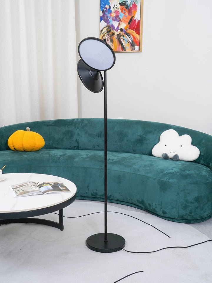 Antique Black Frosted Glass Floor Lamp
