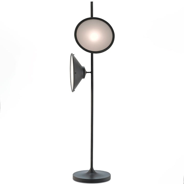 Antique Black Frosted Glass Floor Lamp