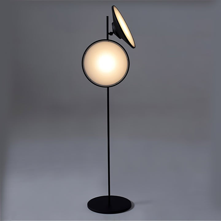Antique Black Frosted Glass Floor Lamp