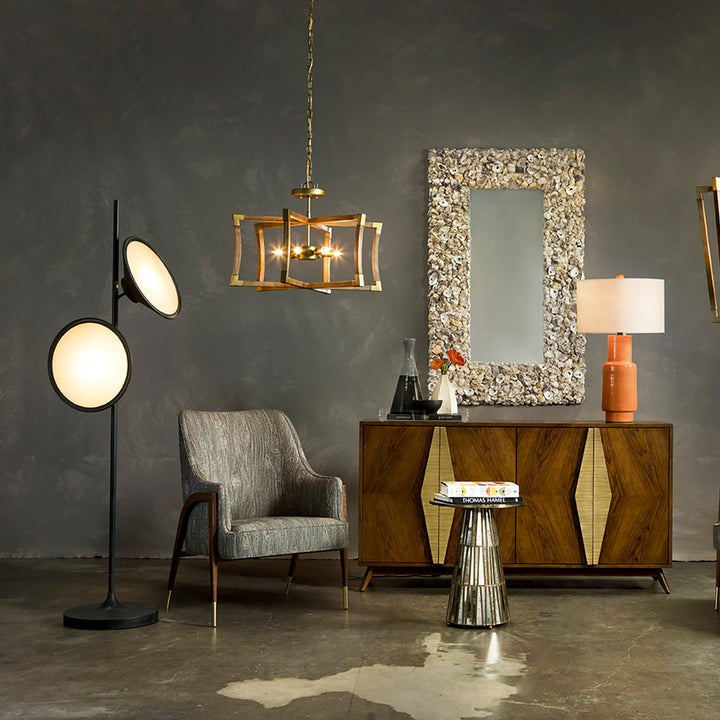 Antique Black Frosted Glass Floor Lamp
