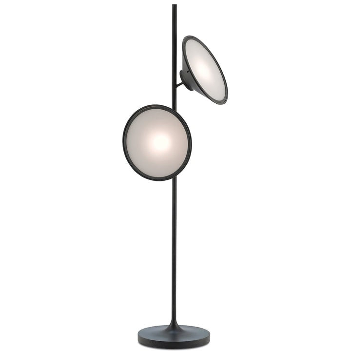 Antique Black Frosted Glass Floor Lamp
