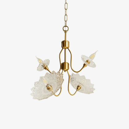 Antique Copper Glass Butterfly Chandelier