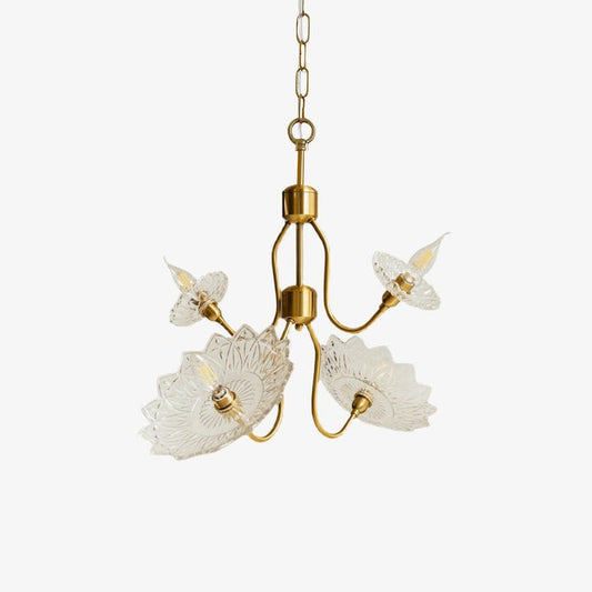 Antique Copper Glass Butterfly Chandelier