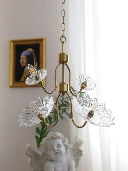Antique Copper Glass Butterfly Chandelier