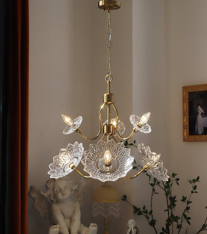 Antique Copper Glass Butterfly Chandelier