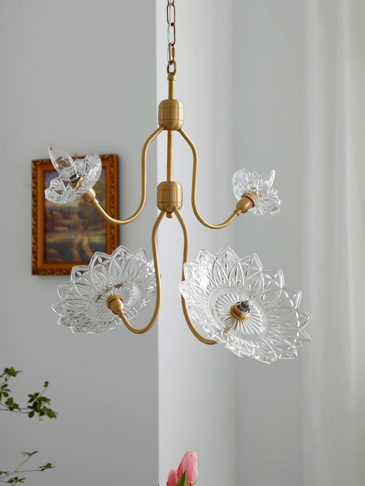 Antique Copper Glass Butterfly Chandelier