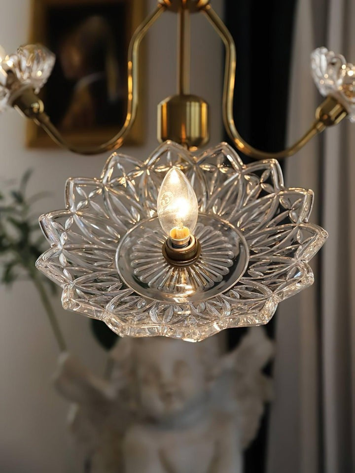 Antique Copper Glass Butterfly Chandelier