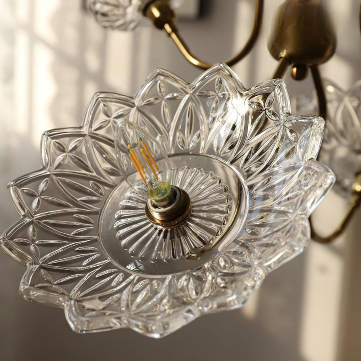 Antique Copper Glass Butterfly Chandelier