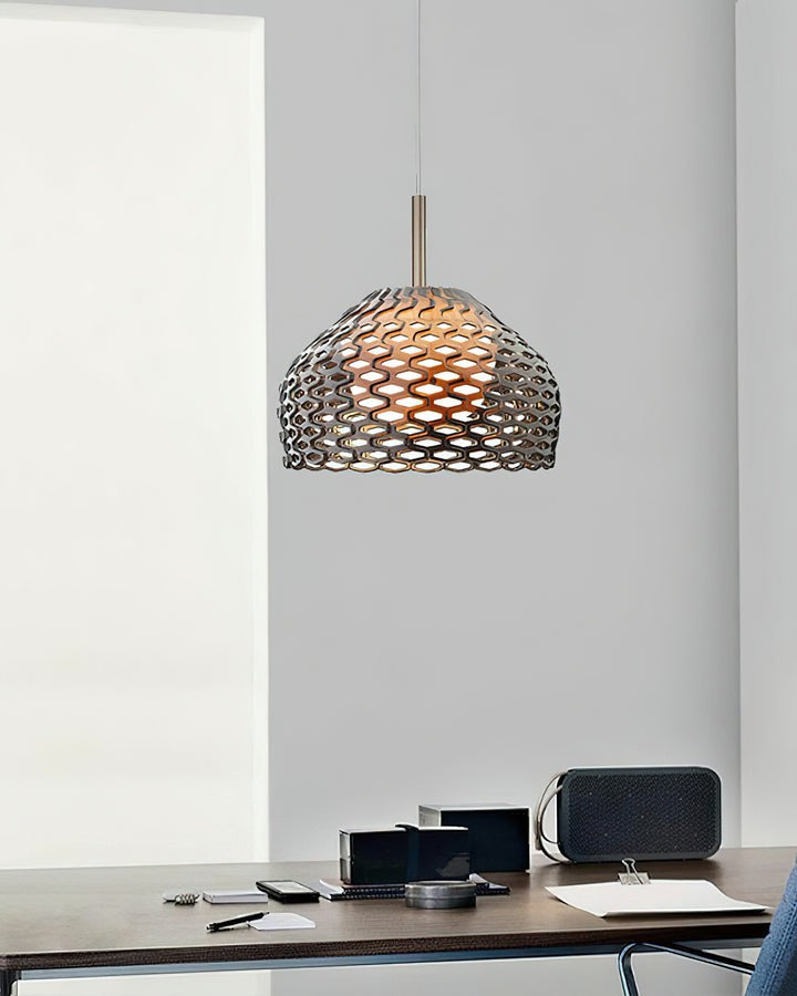 Armadillo-Inspired Metal Pendant Light