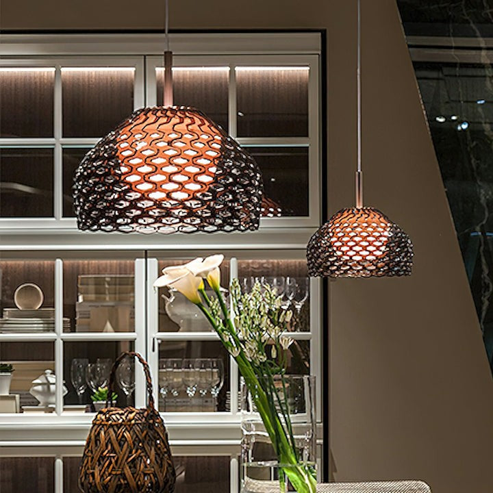 Armadillo-Inspired Metal Pendant Light