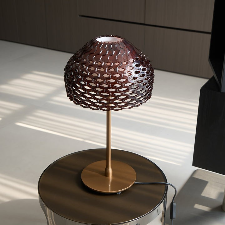 Armadillo-Inspired Metal Table Lamp with Soft Diffused Light
