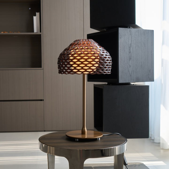 Armadillo-Inspired Metal Table Lamp with Soft Diffused Light