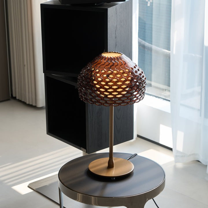 Armadillo-Inspired Metal Table Lamp with Soft Diffused Light