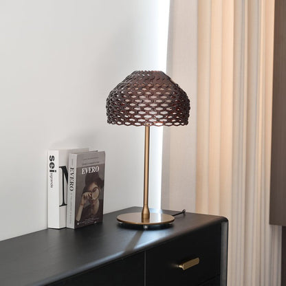 Armadillo-Inspired Metal Table Lamp with Soft Diffused Light