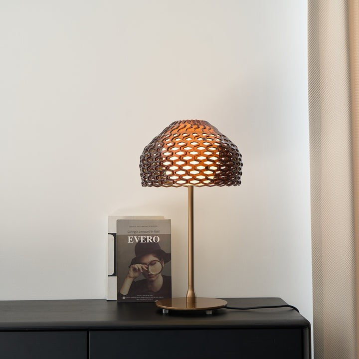 Armadillo-Inspired Metal Table Lamp with Soft Diffused Light