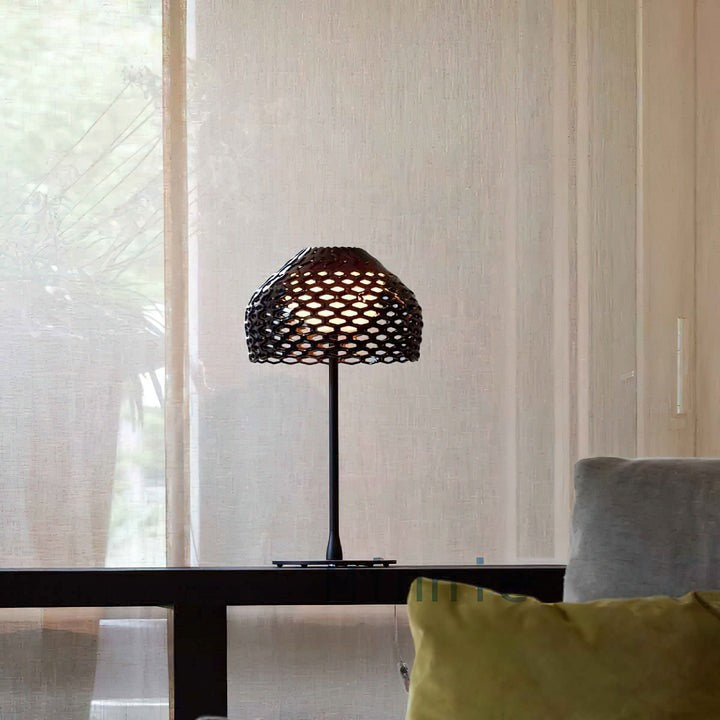 Armadillo-Inspired Metal Table Lamp with Soft Diffused Light