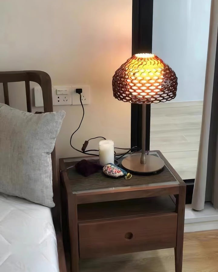 Armadillo-Inspired Metal Table Lamp with Soft Diffused Light