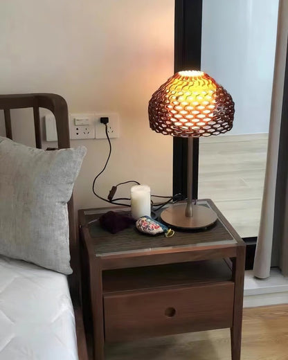Armadillo-Inspired Metal Table Lamp with Soft Diffused Light