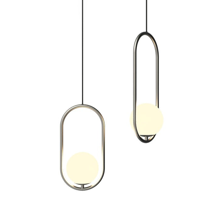 Artisan Glass Orb Brass Pendant Light
