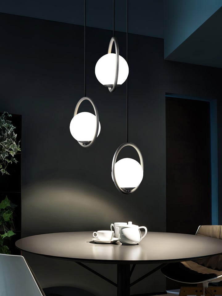 Artisan Glass Orb Brass Pendant Light