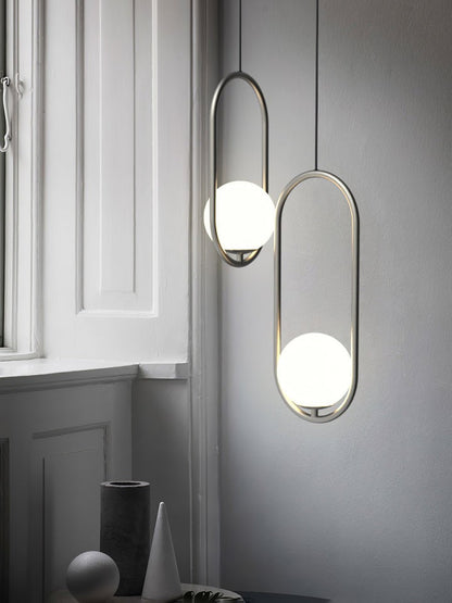 Artisan Glass Orb Brass Pendant Light