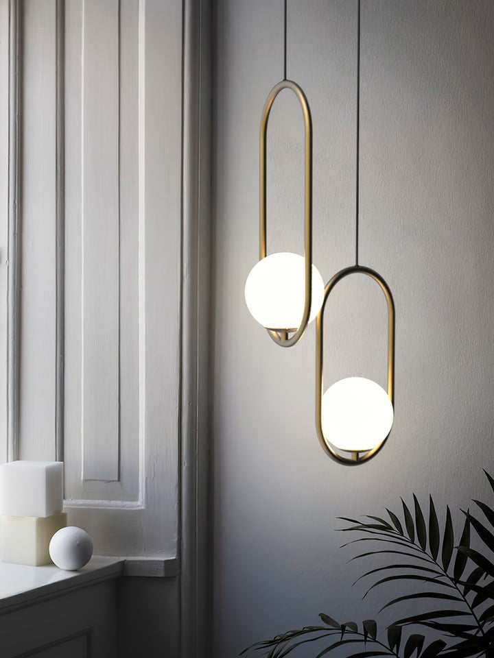 Artisan Glass Orb Brass Pendant Light