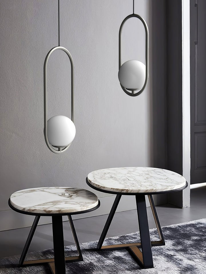 Artisan Glass Orb Brass Pendant Light