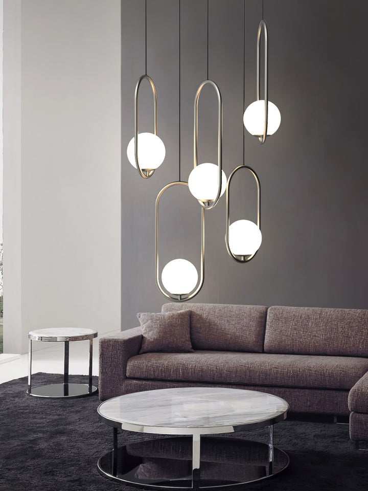 Artisan Glass Orb Brass Pendant Light