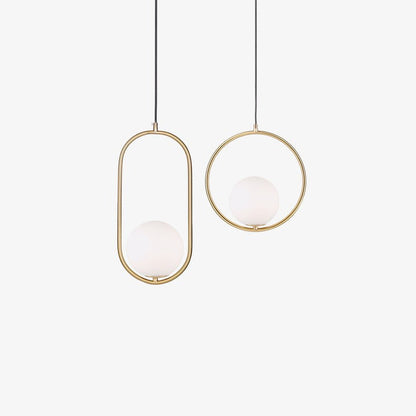 Artisan Glass Orb Brass Pendant Light