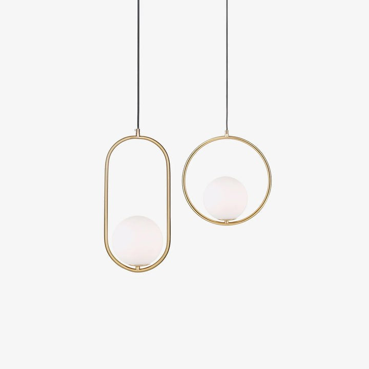 Artisan Glass Orb Brass Pendant Light