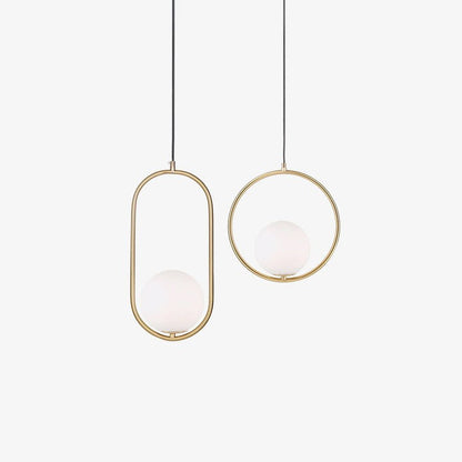 Artisan Glass Orb Brass Pendant Light