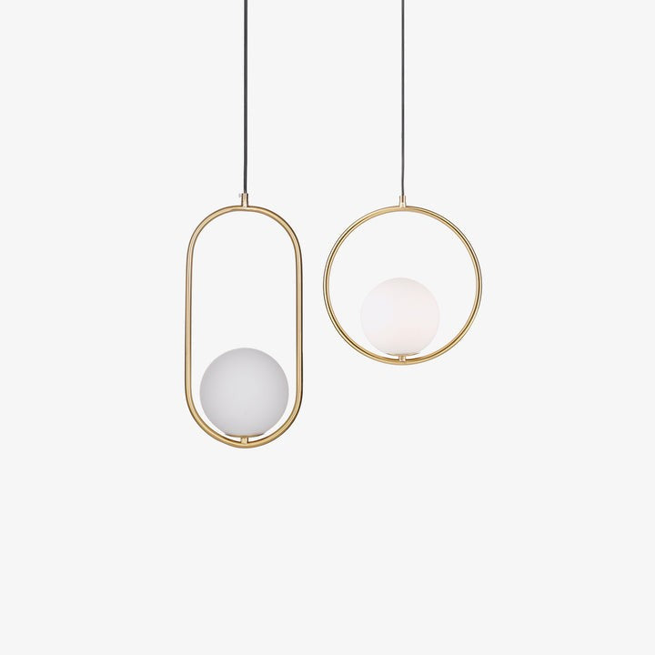 Artisan Glass Orb Brass Pendant Light