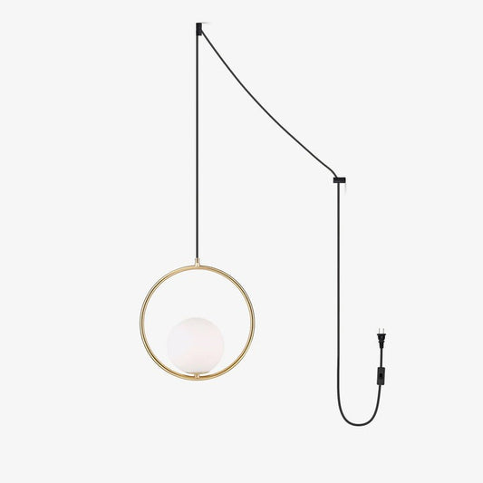 Artisan Glass Orb Brass Pendant Light